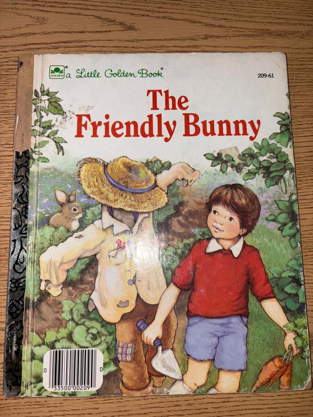 The Friendly Bunny | Vintage 1985 Little Golden Book | Muted Classic Illustratio